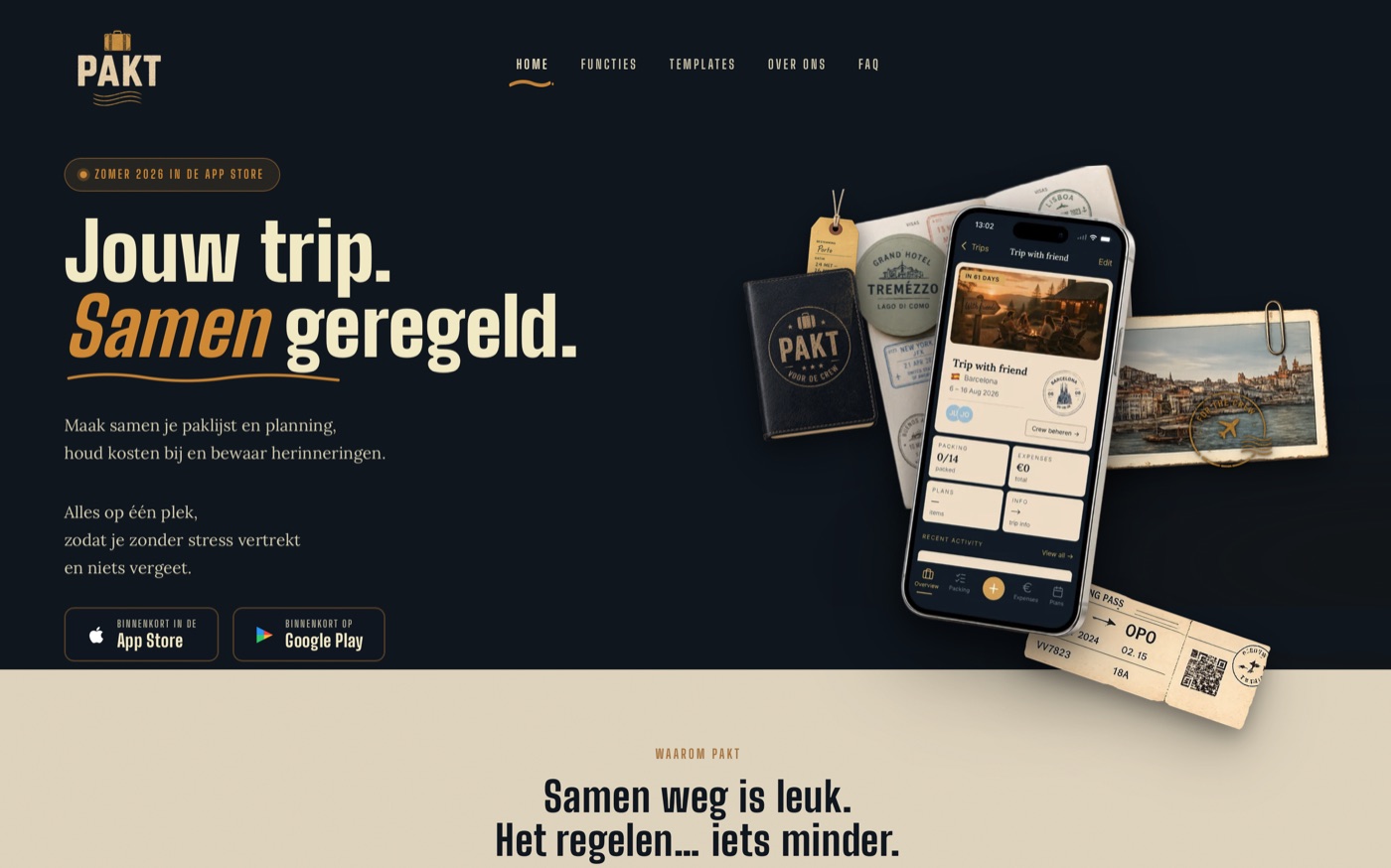 PAKT — app en site voor groepsreizen